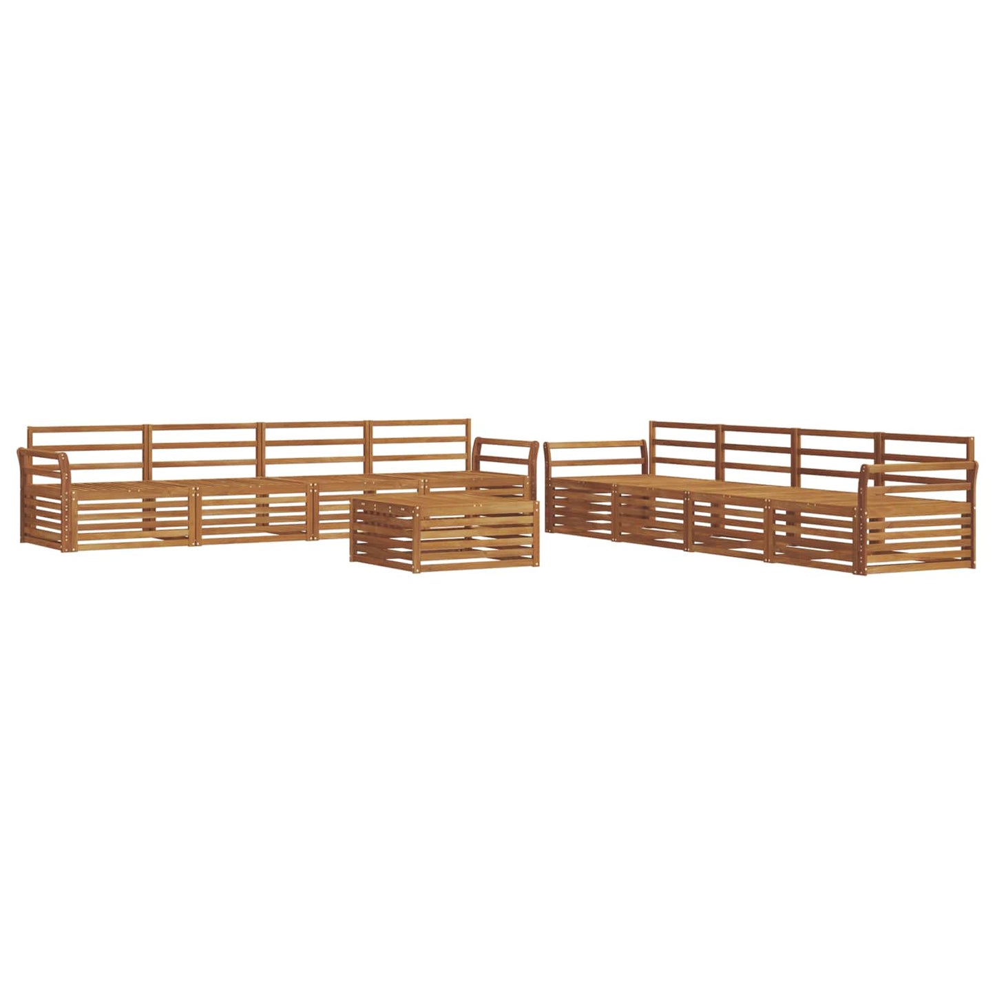 Utendørs sofa-sett 9 pcs Naturlig vidaXL