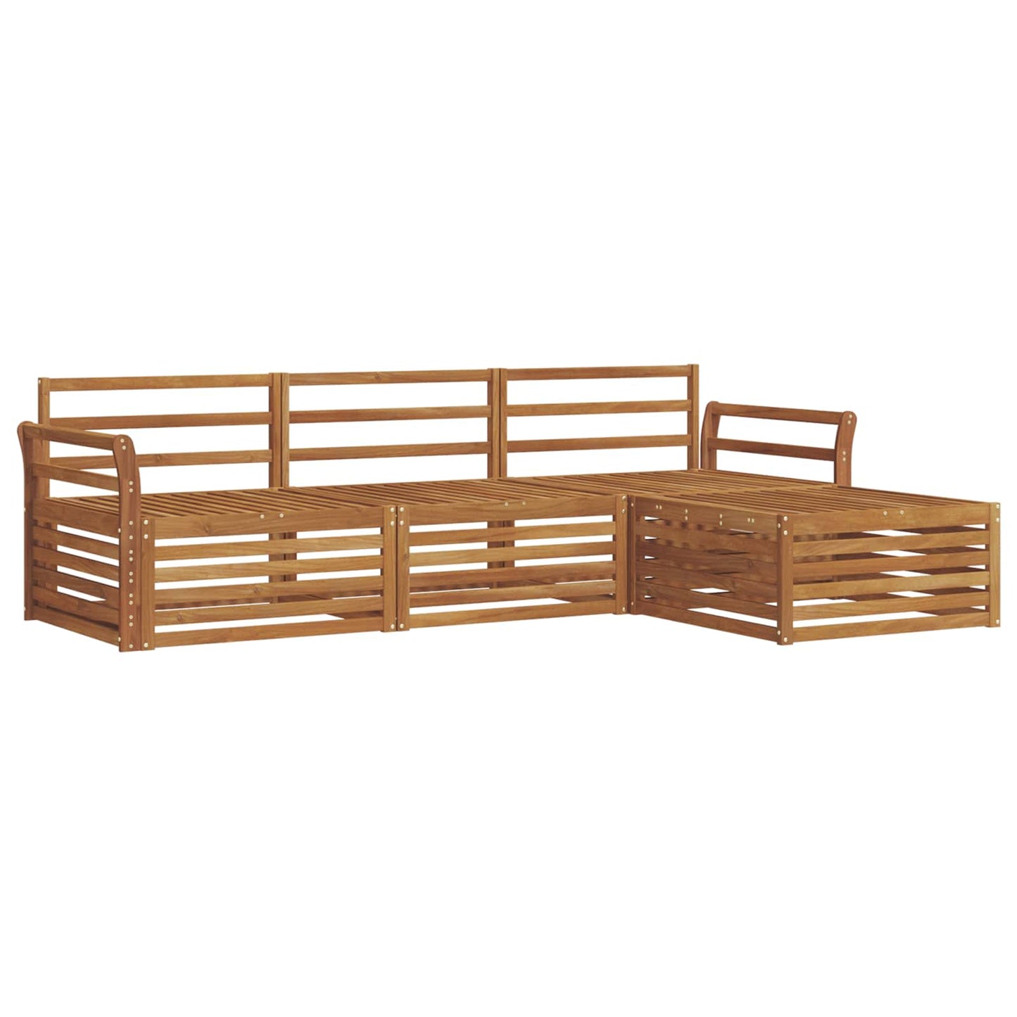 Utendørs sofa-sett Naturlig 254 x 162,5 x 73 cm Solid akasietre