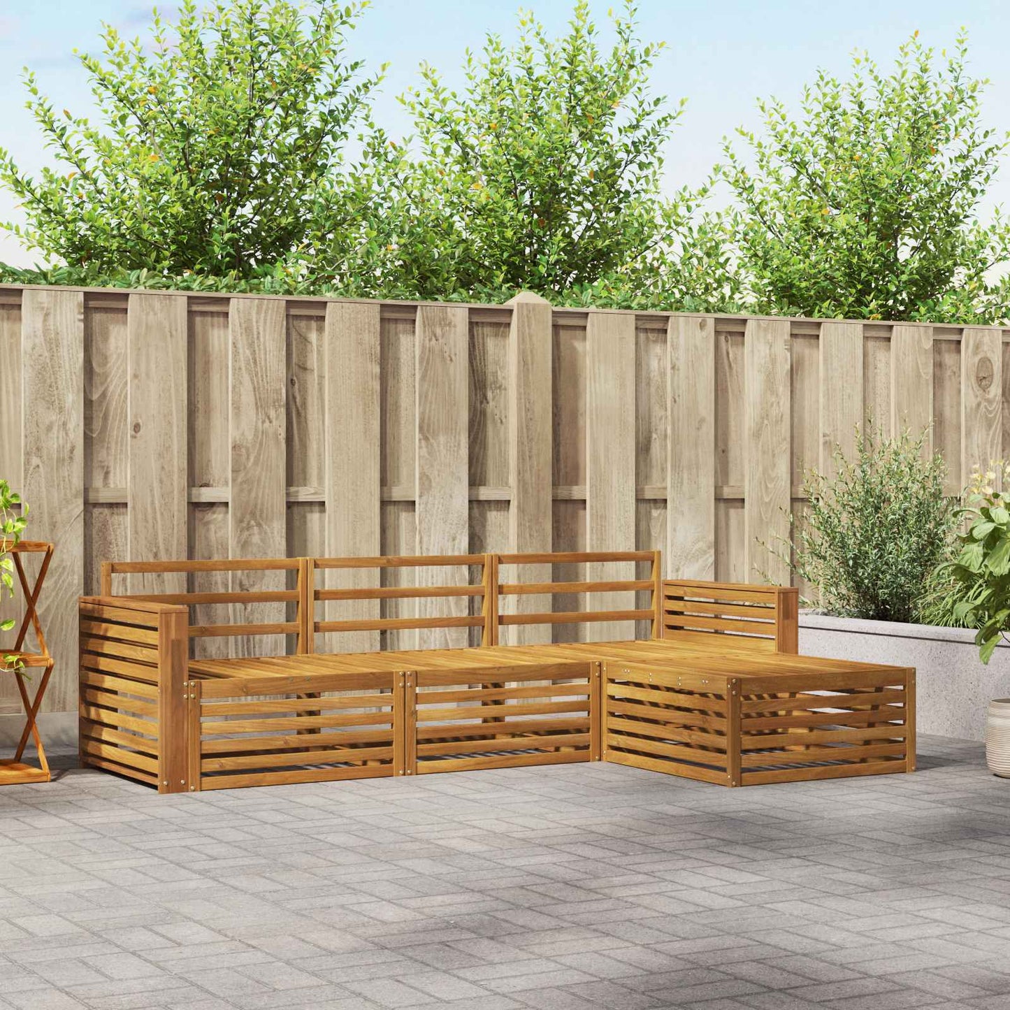 Utendørs sofa-sett Naturlig 257,5 x 162,5 x 73 cm