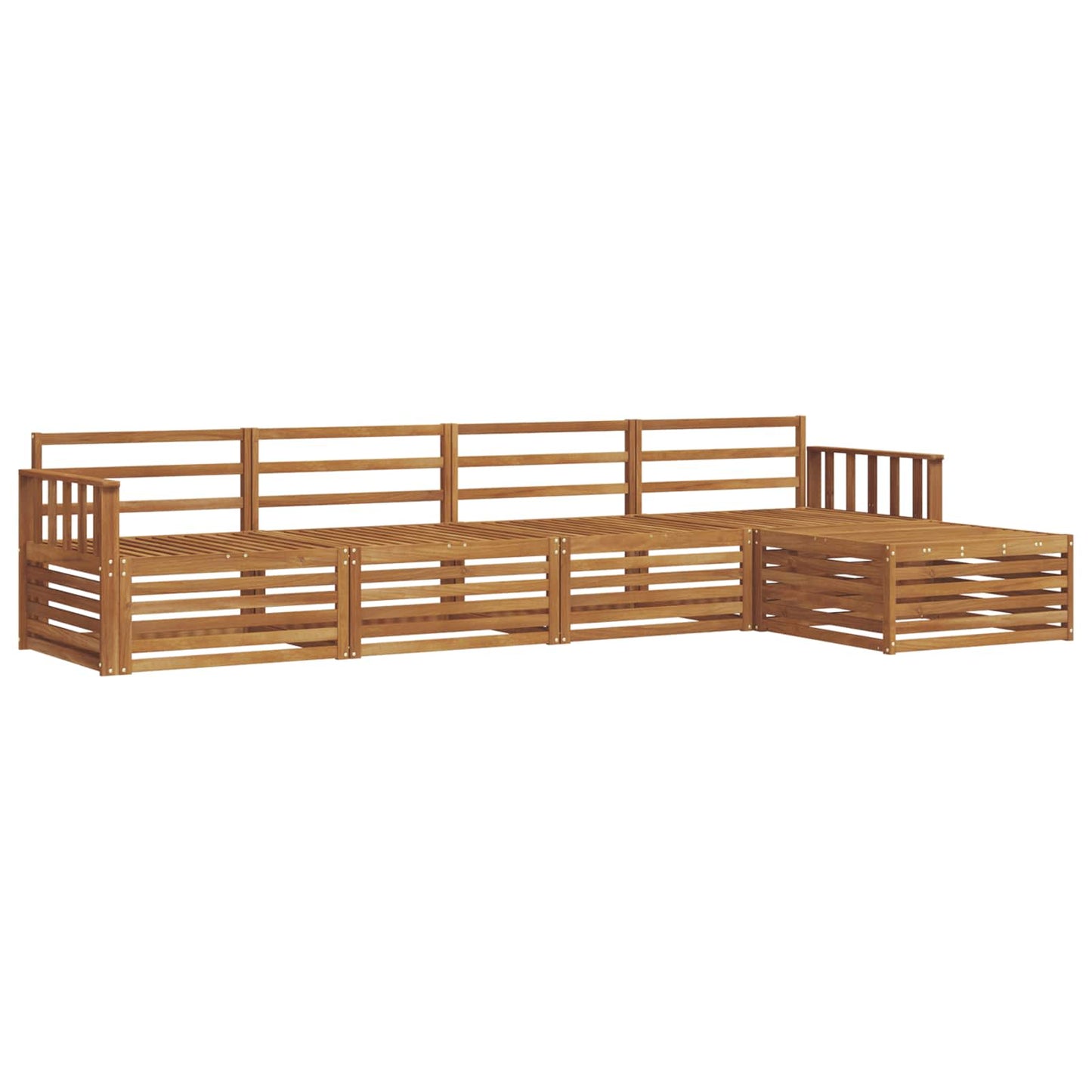 Utendørs sofa-sett 5 pcs Naturlig Solid akasietre