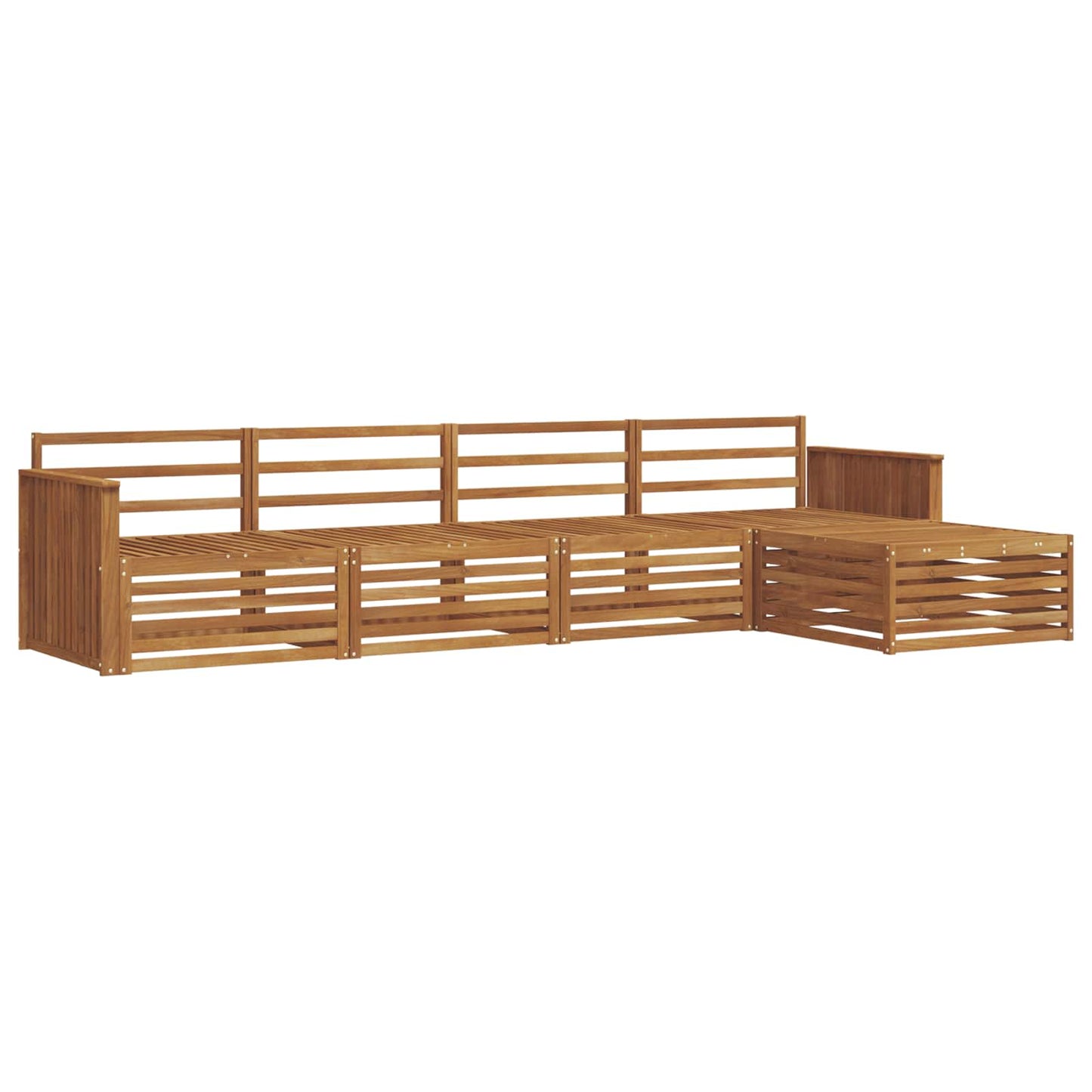 Utendørs sofa-sett 5 pcs Naturlig Solid akasietre