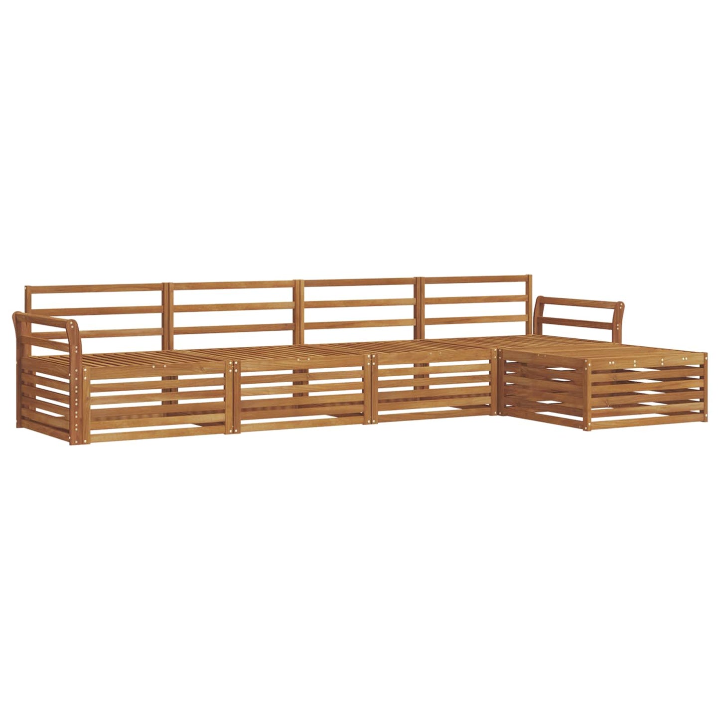 Utendørs sofa-sett 5 pcs Naturlig Solid akasietre