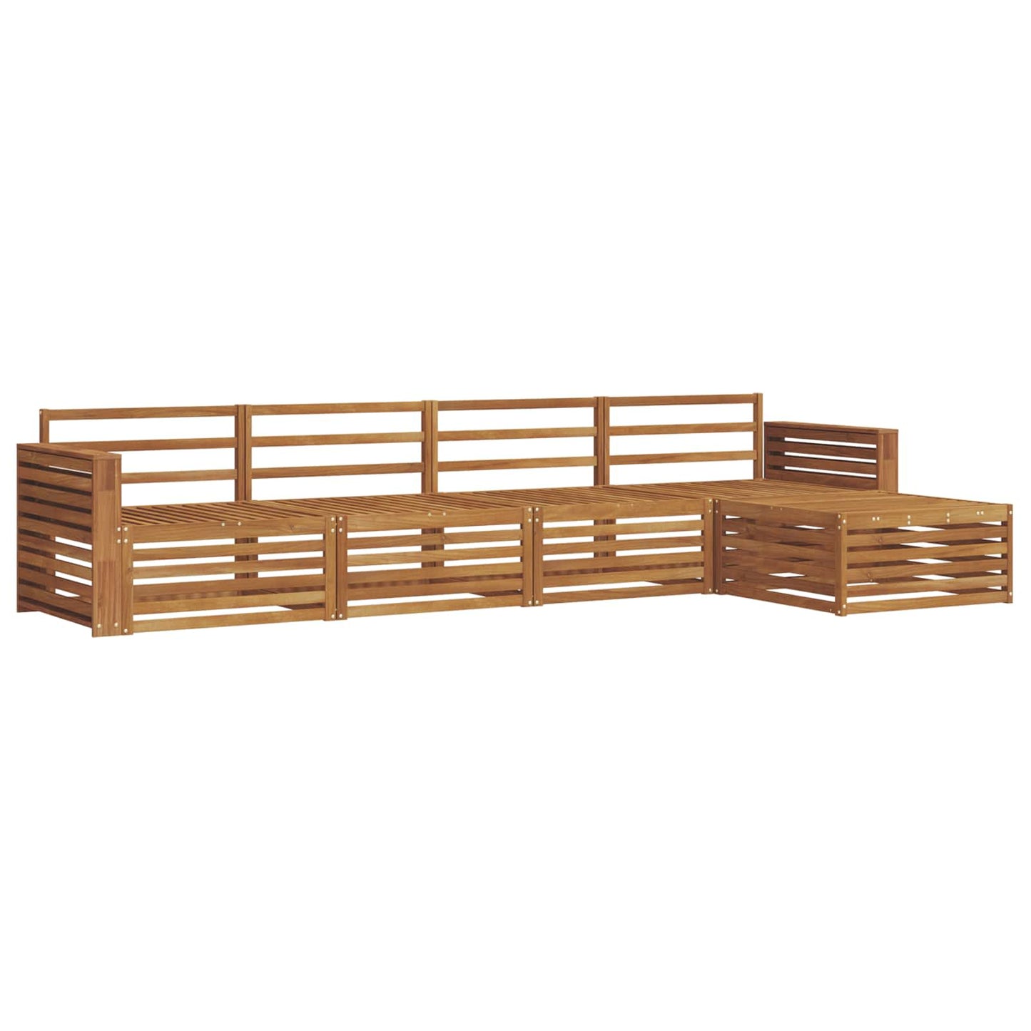 Utendørs sofa-sett 5 pcs Naturlig Solid akasietre