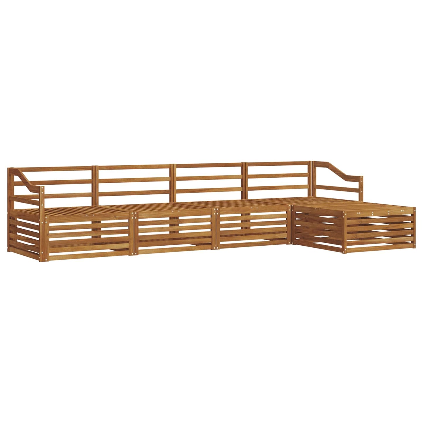 Utendørs sofa-sett 5 pcs Naturlig Solid akasietre