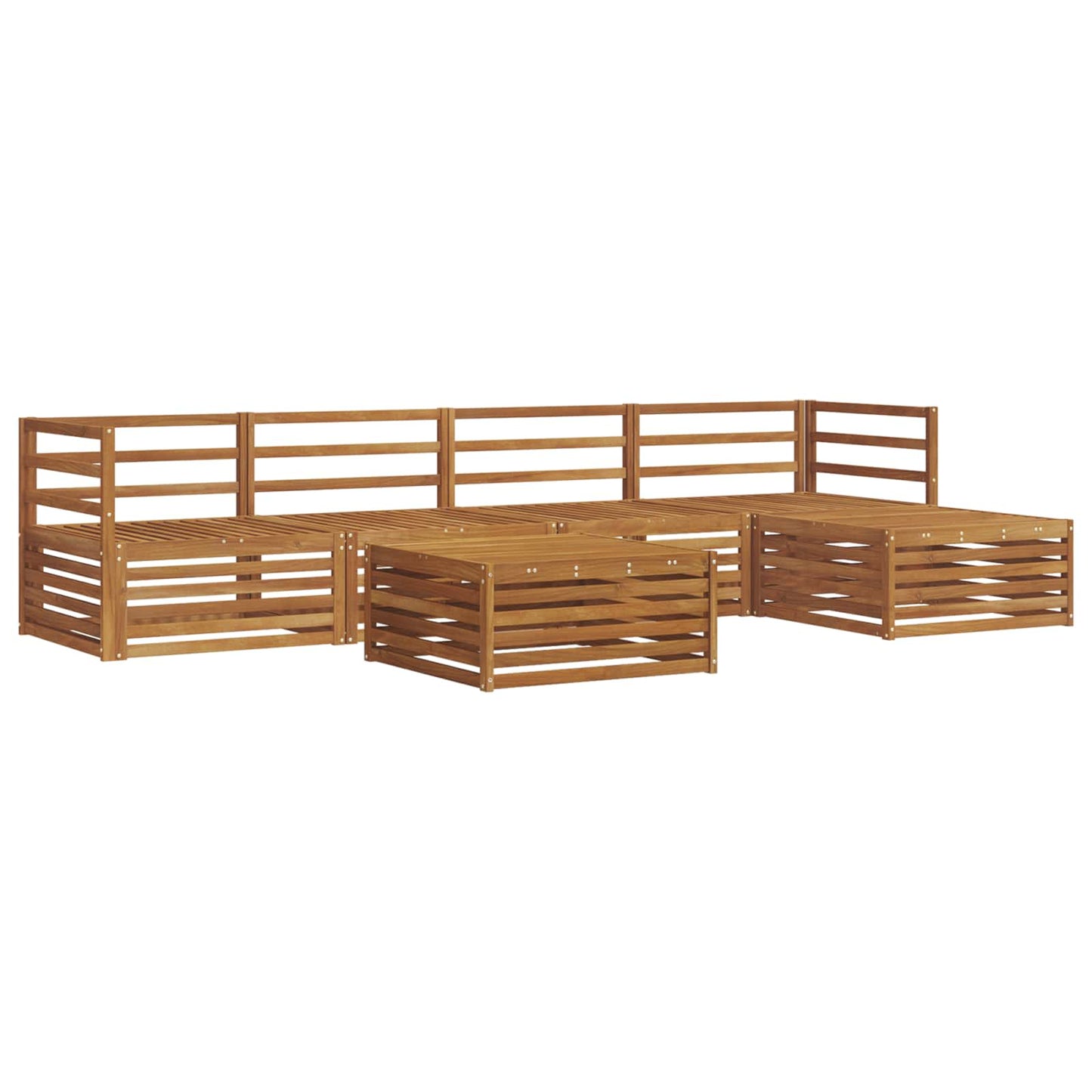 Utendørs sofa-sett 6 pcs Naturlig vidaXL