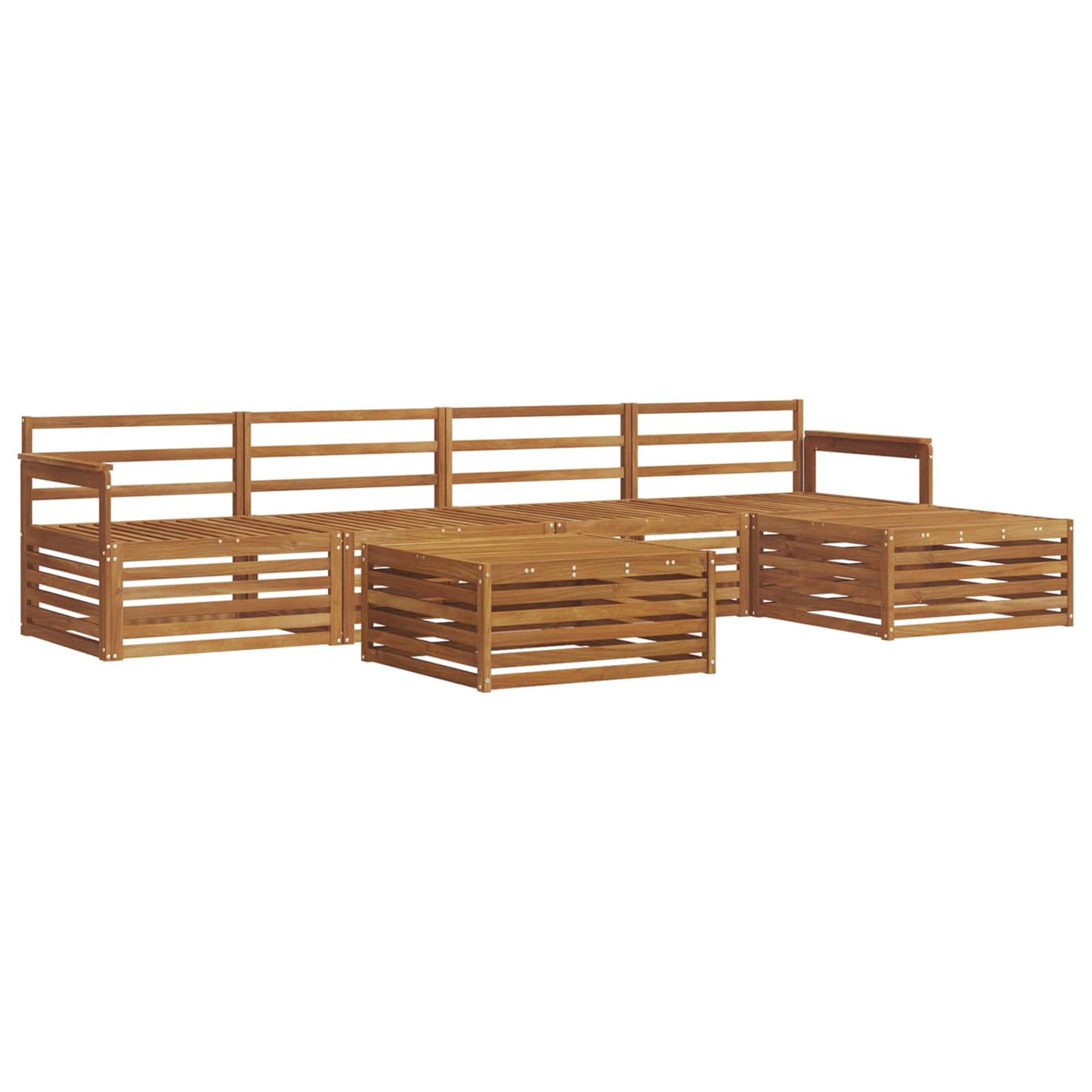 Utendørs sofa-sett 6 pcs Naturlig vidaXL