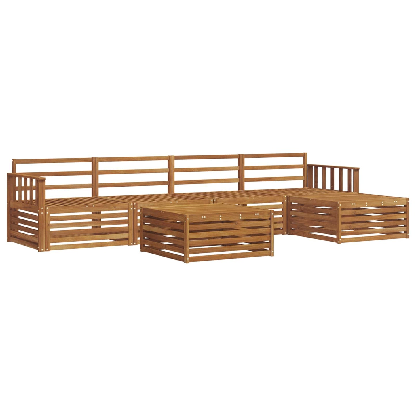 Utendørs sofa-sett 6 pcs Naturlig vidaXL