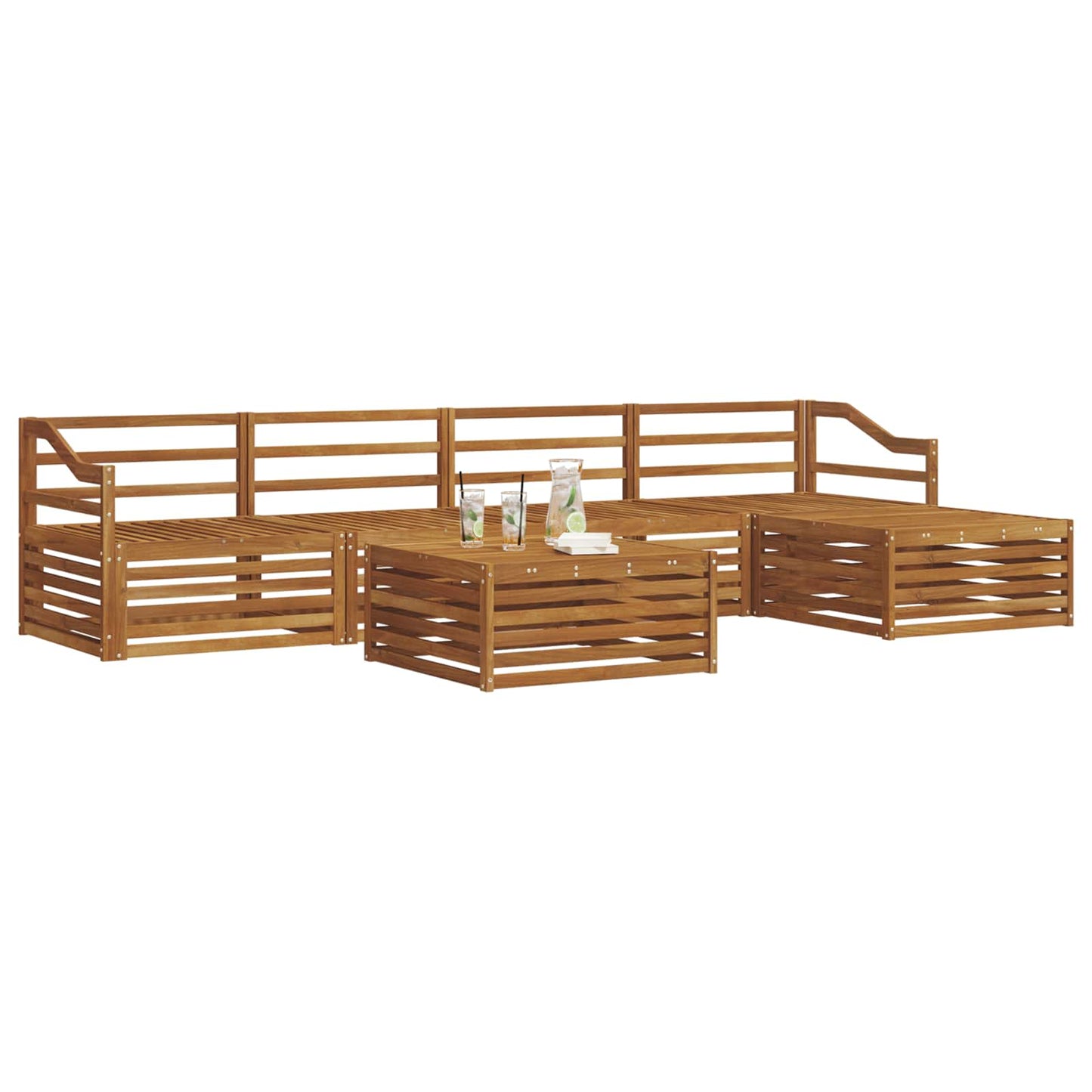 Utendørs sofa-sett 6 pcs Naturlig vidaXL