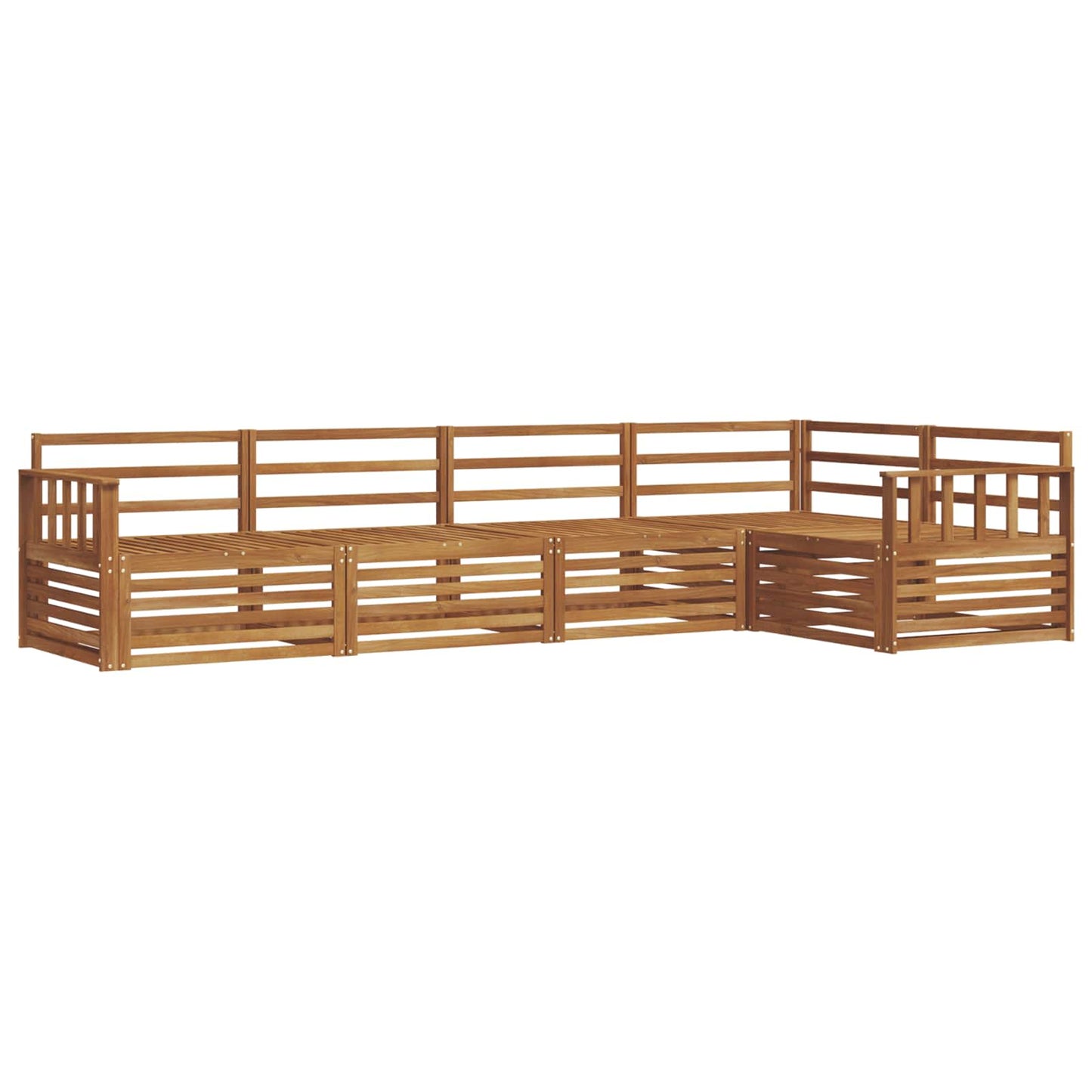 Utendørs sofa-sett 5 pcs Naturlig Solid akasietre vidaXL