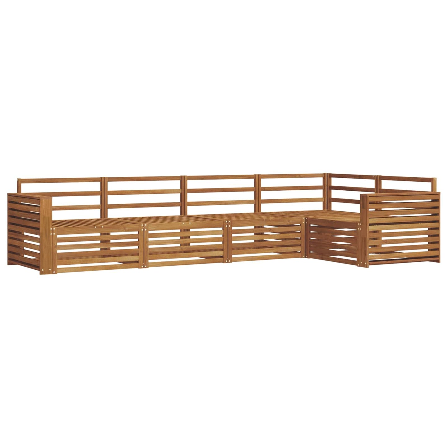 Utendørs sofa-sett 5 pcs Naturlig Solid akasietre vidaXL