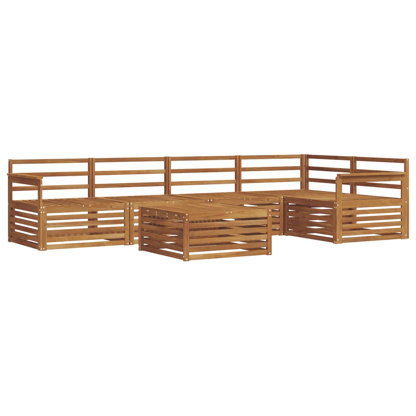 Utendørs sofa-sett 6 pcs Naturlig Solid akasietre vidaXL