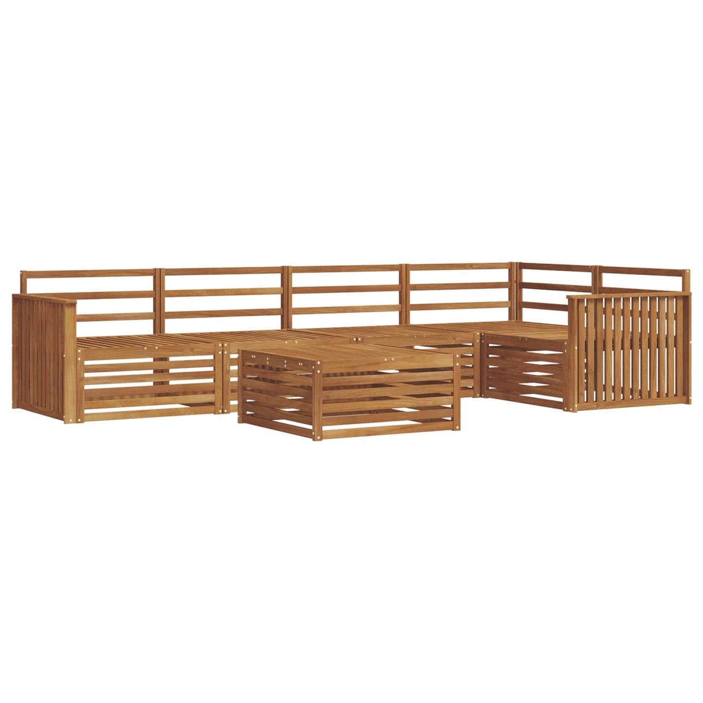 Utendørs sofa-sett 6 pcs Naturlig Solid akasietre vidaXL