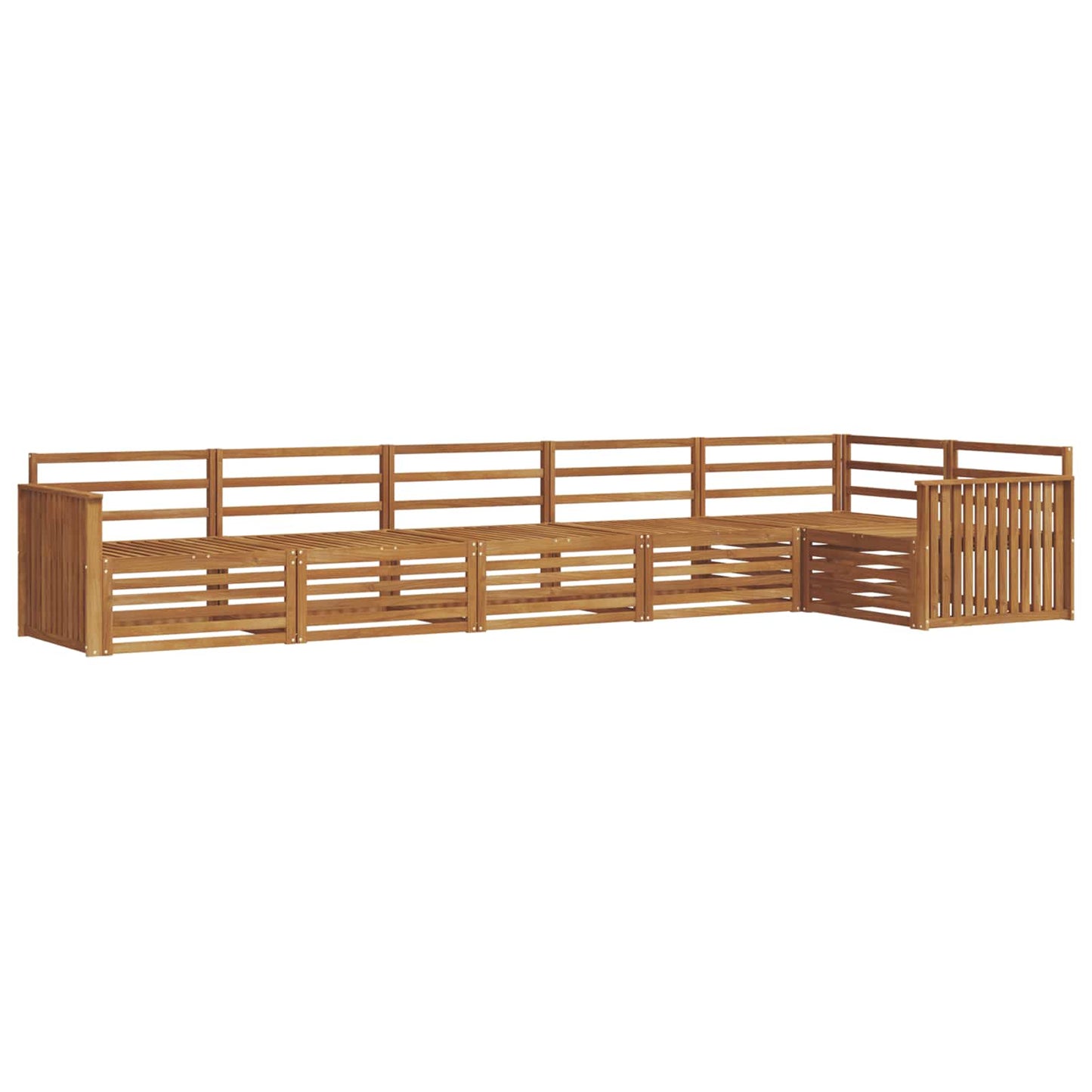 Utendørs sofa-sett 6 pcs Naturlig Solid akasietre