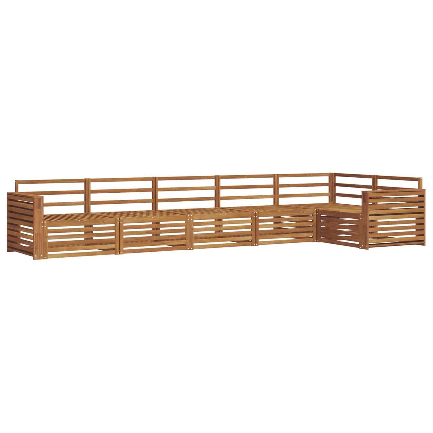 Utendørs sofa-sett 6 pcs Naturlig Solid akasietre