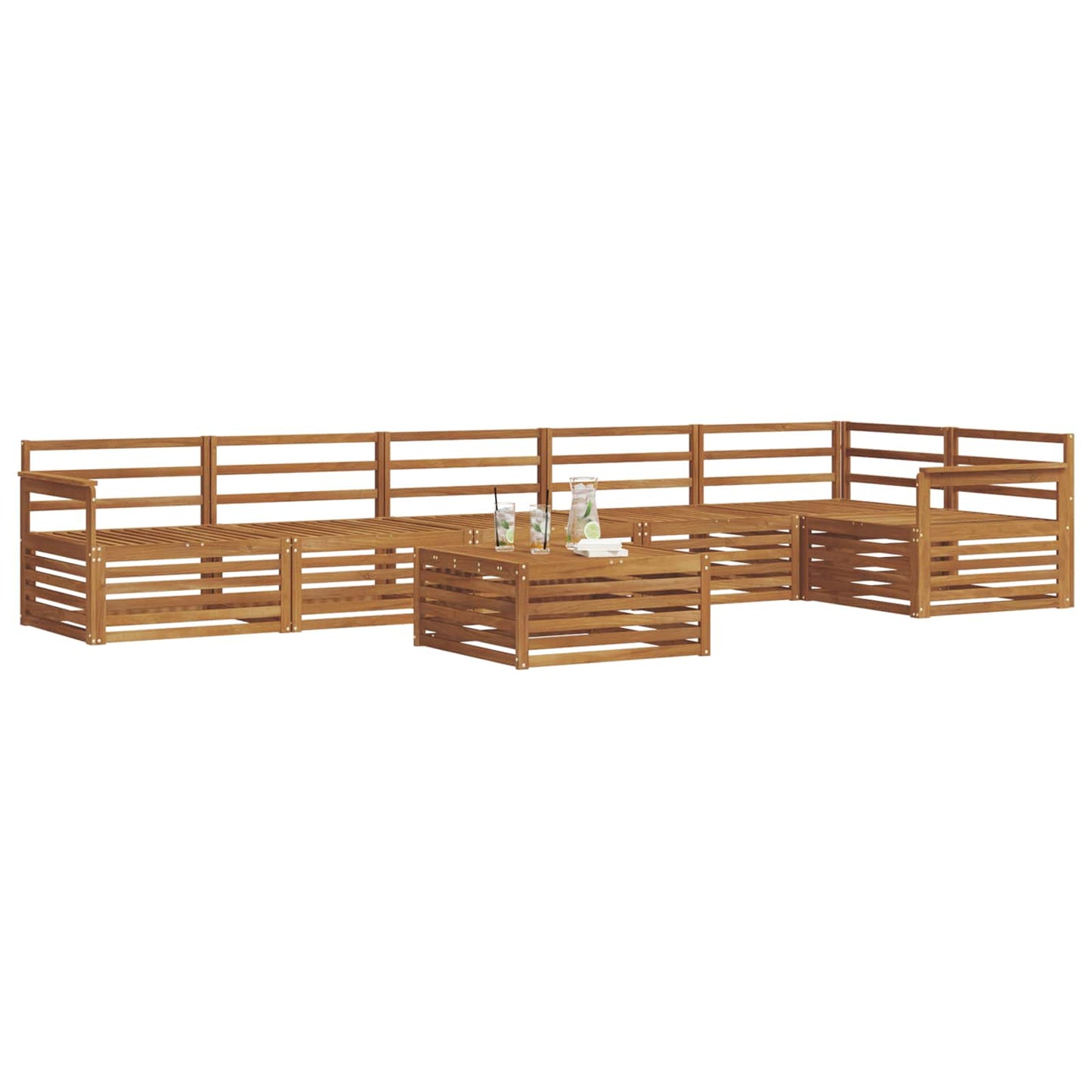 Utendørs sofa-sett 7 pcs Naturlig
