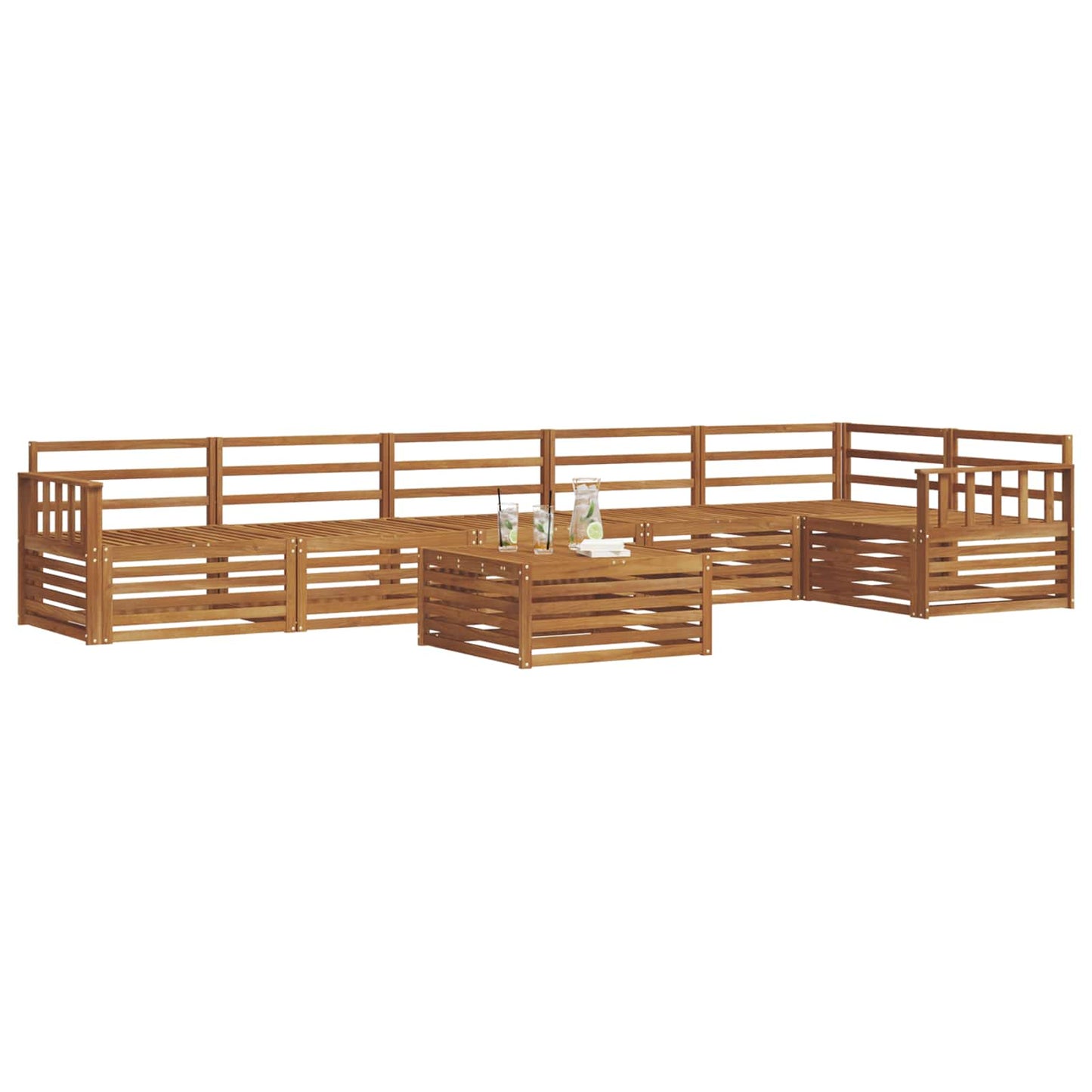 Utendørs sofa-sett 7 pcs Naturlig