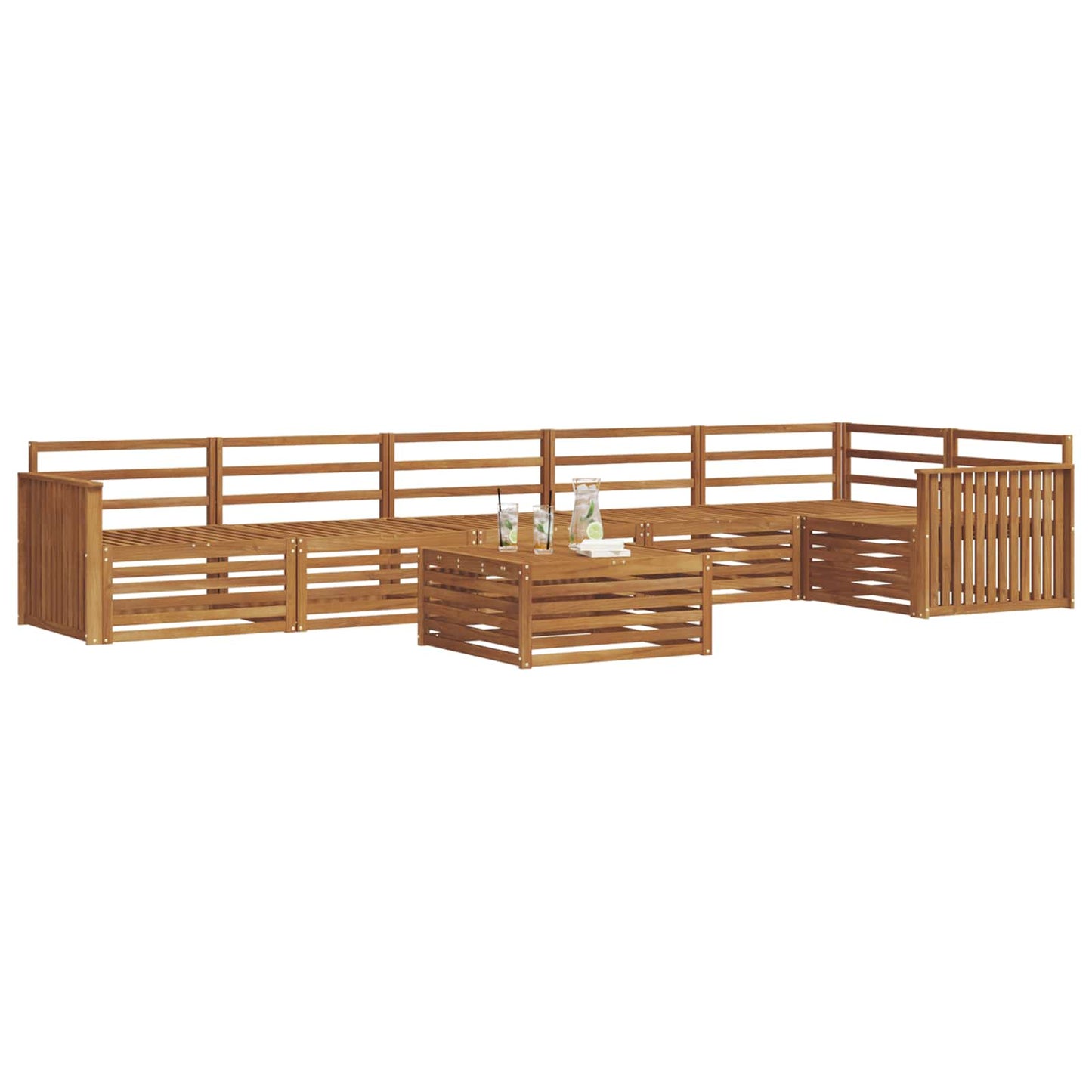 Utendørs sofa-sett 7 pcs Naturlig