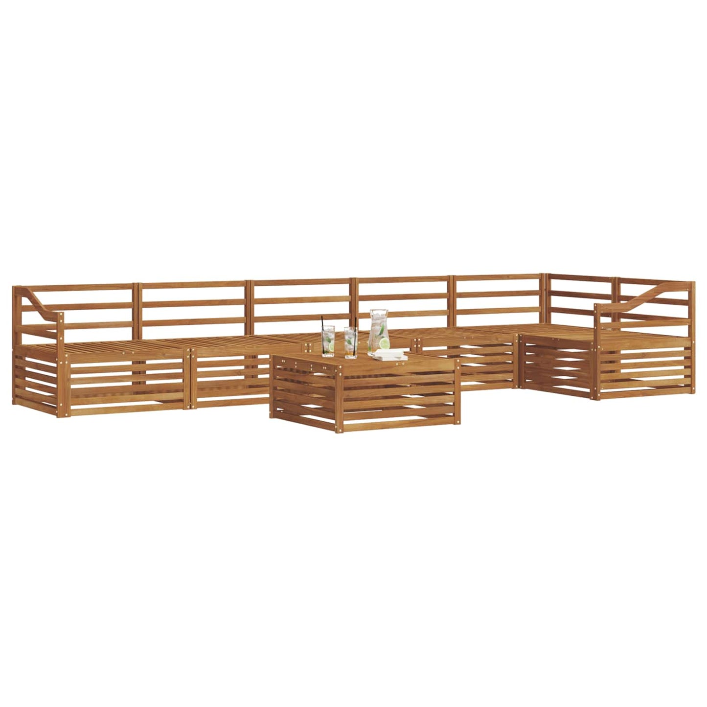 Utendørs sofa-sett 7 pcs Naturlig