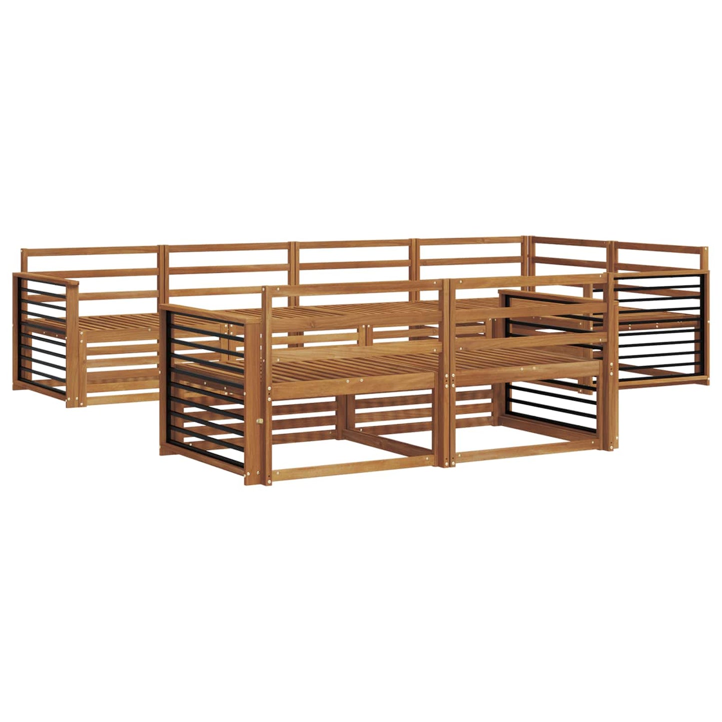 Utendørs sofa-sett 7 pcs Naturlig vidaXL
