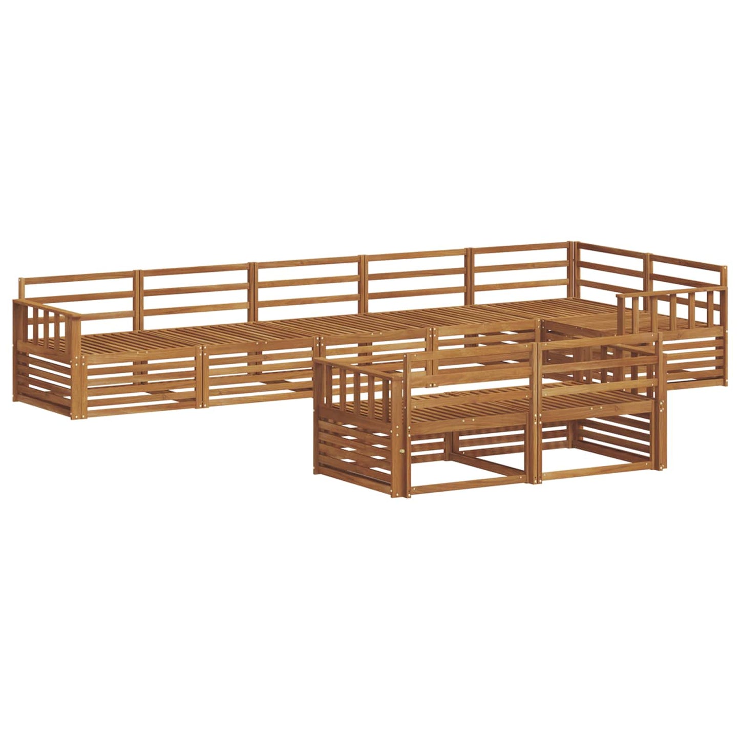 Utendørs sofa-sett 8 pcs Naturlig Solid akasietre