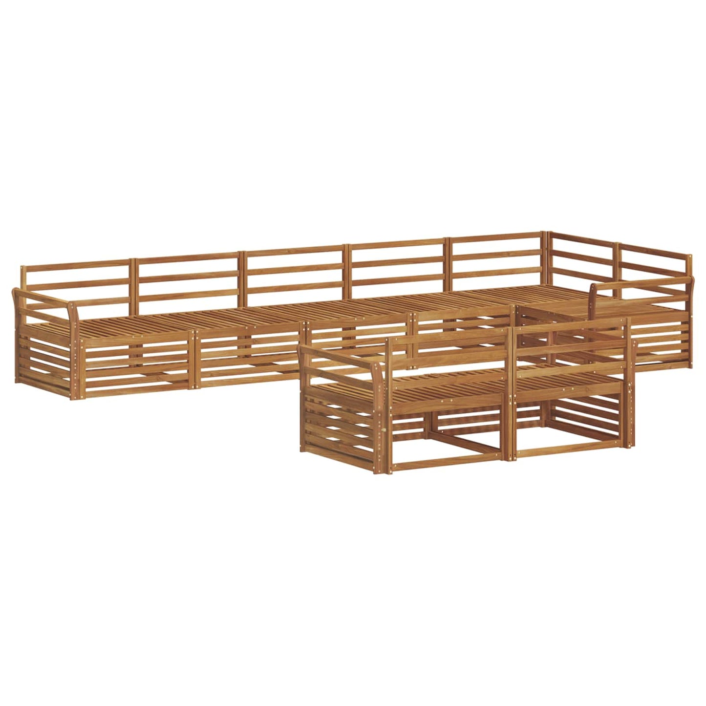 Utendørs sofa-sett 8 pcs Naturlig Solid akasietre