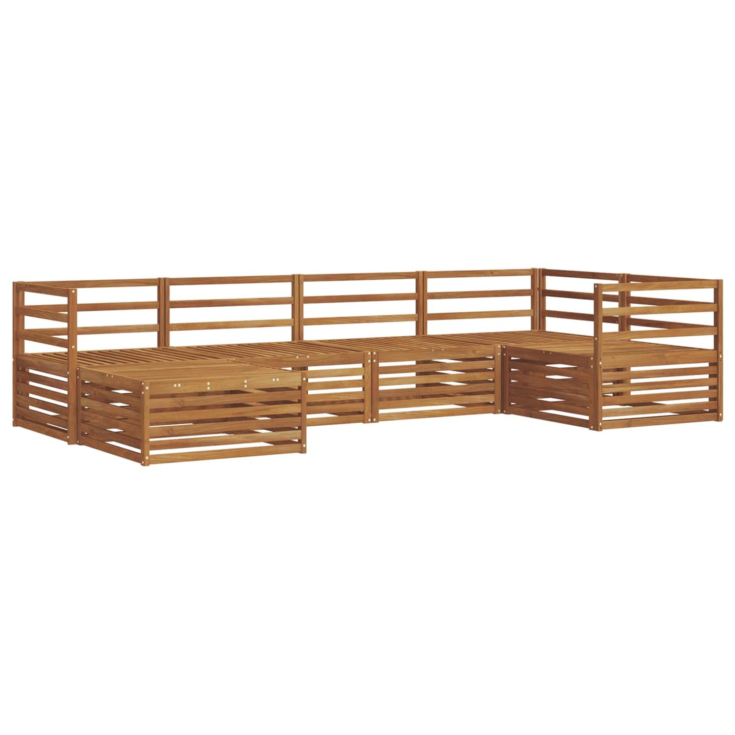 Utendørs sofa-sett 6 pcs Naturlig Solid akasietre
