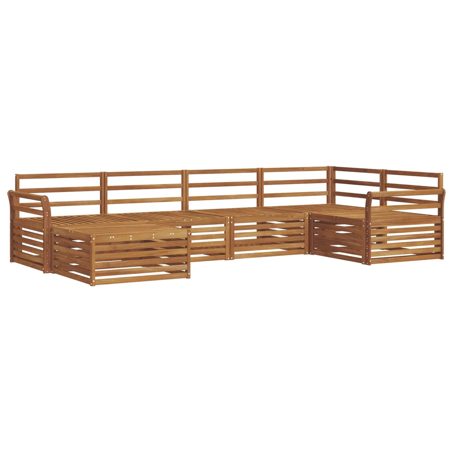 Utendørs sofa-sett 6 pcs Naturlig Solid akasietre