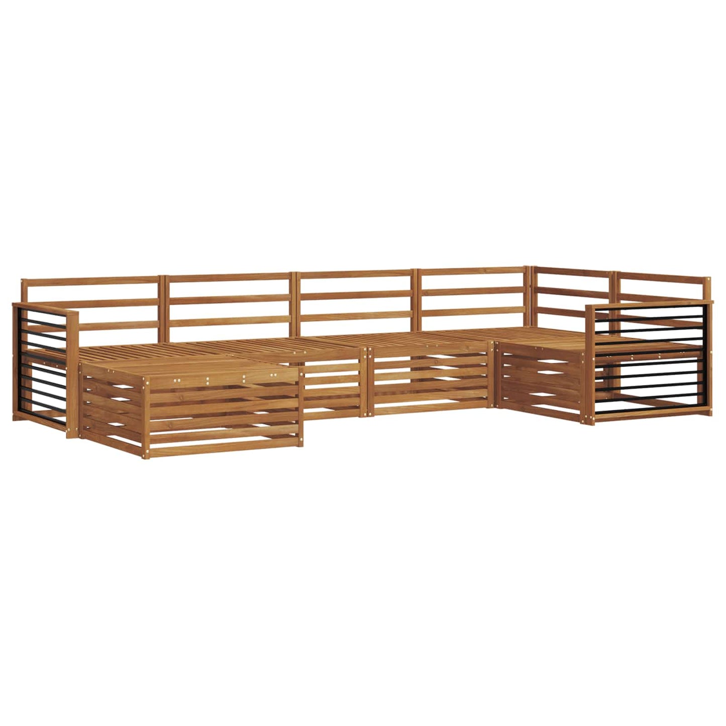 Utendørs sofa-sett 6 pcs Naturlig