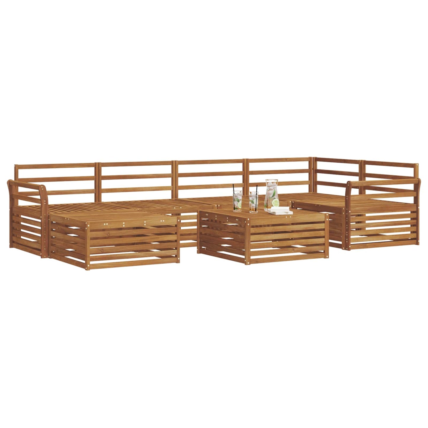 Utendørs sofa-sett 7 pcs Naturlig vidaXL