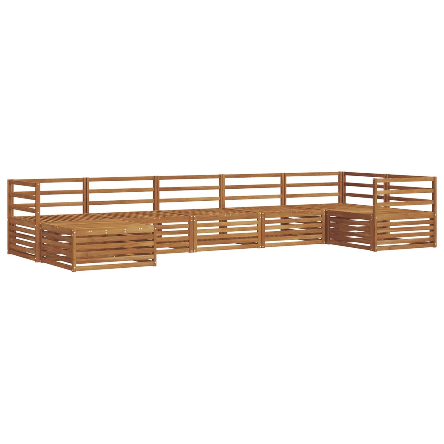 Sofasett 7 pcs Naturlig Solid akasietre vidaXL