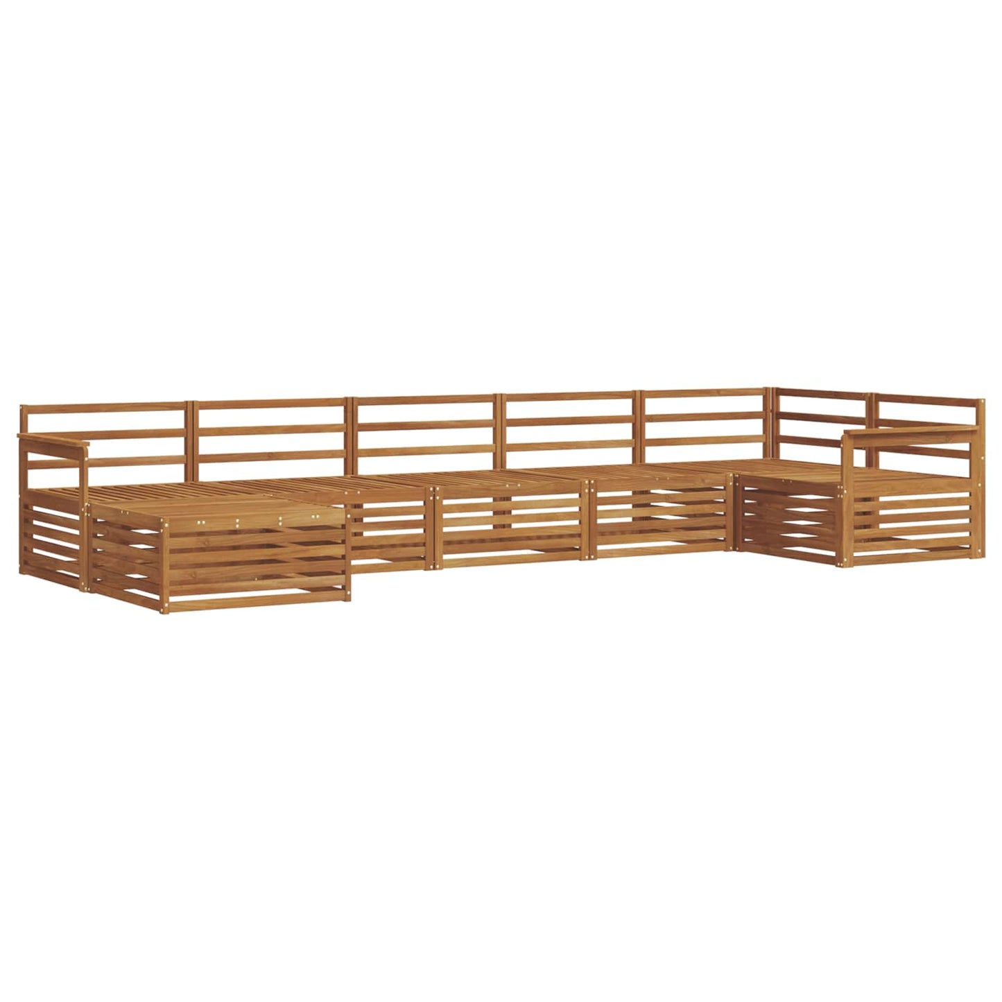Sofasett 7 pcs Naturlig Solid akasietre vidaXL