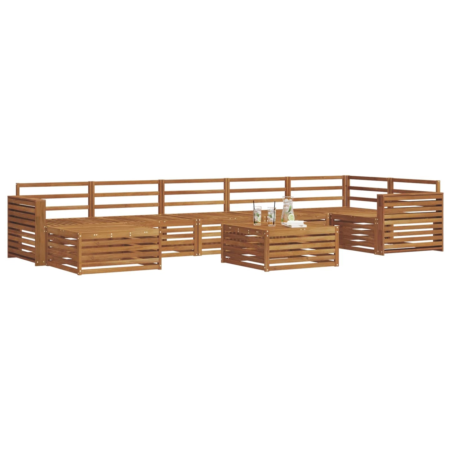 Sofasett 8 pcs Naturlig Solid akasietre vidaXL