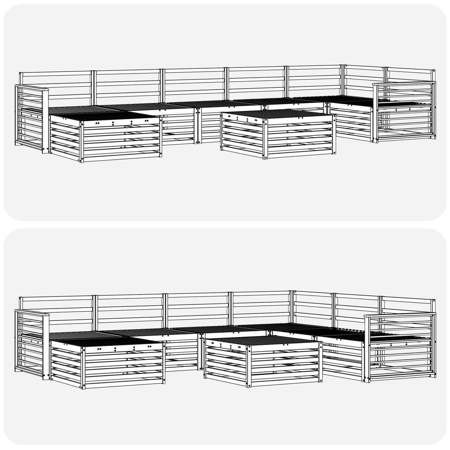 Sofasett 8 pcs Naturlig Solid akasietre vidaXL