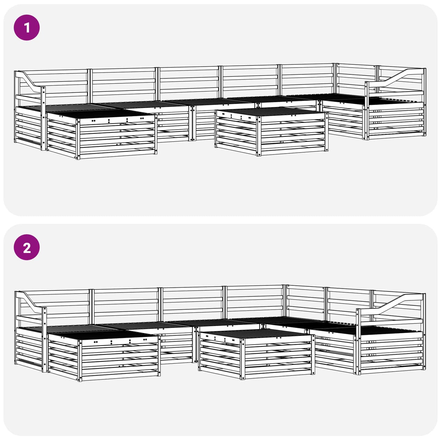 Sofasett 8 pcs Naturlig Solid akasietre vidaXL