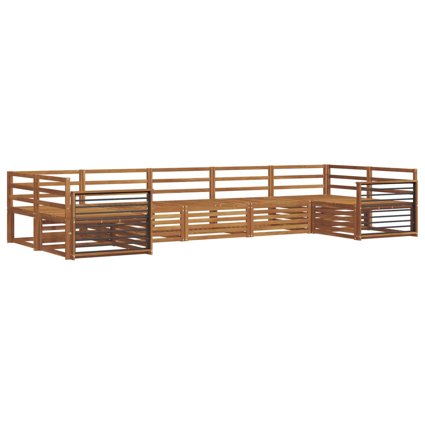 Sofasett 7 pcs Naturlig Solid akasietre vidaXL