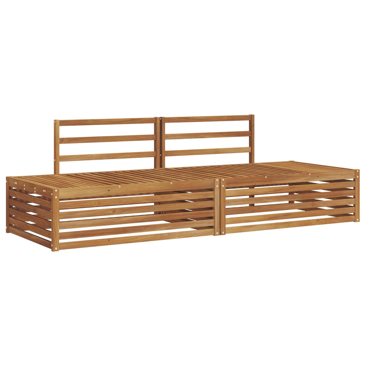 Utendørs sofa-sett Naturlig 203,5 x 83 x 73 cm Solid akasietre