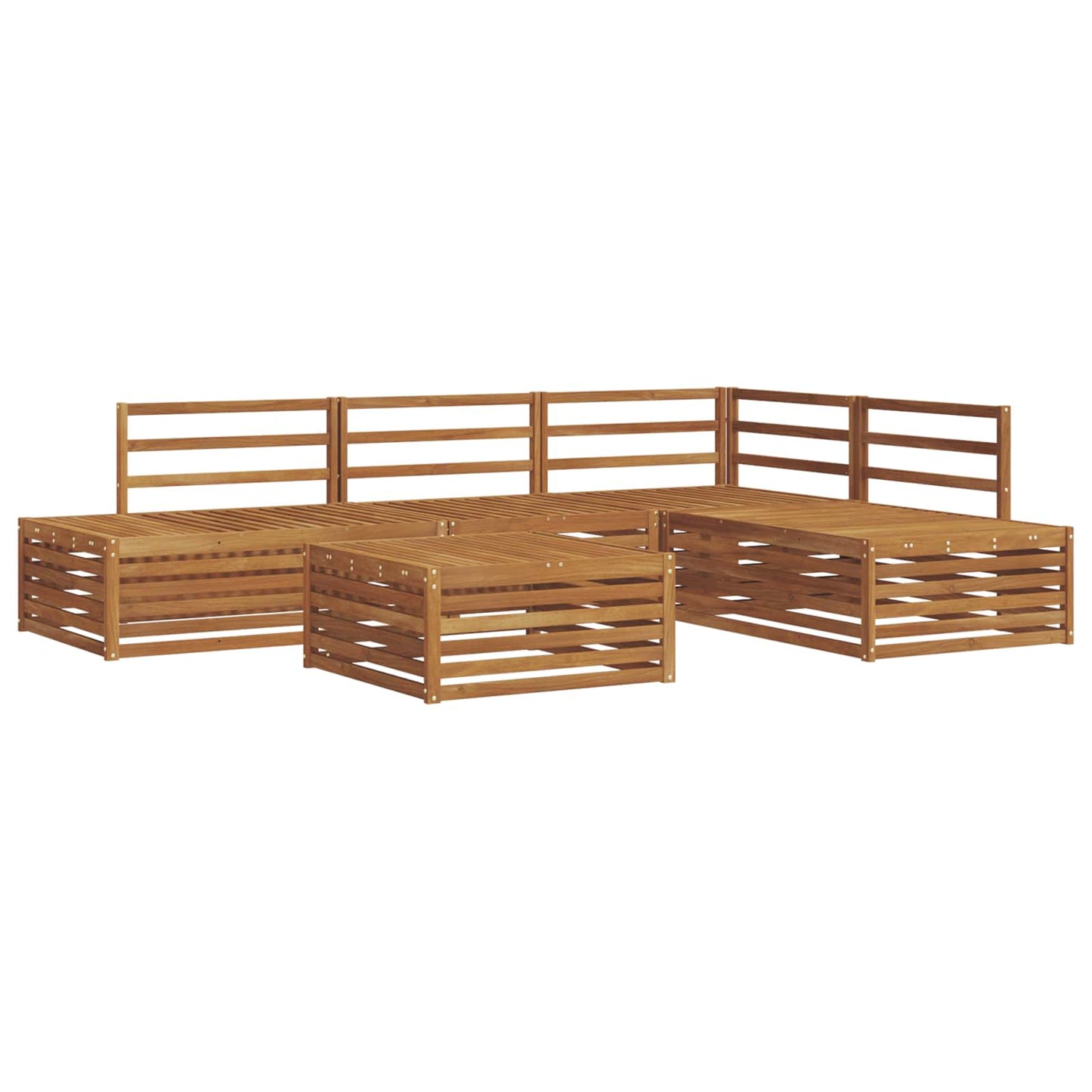 Utendørs sofa-sett 5 Stk Naturlig Solid akasietre