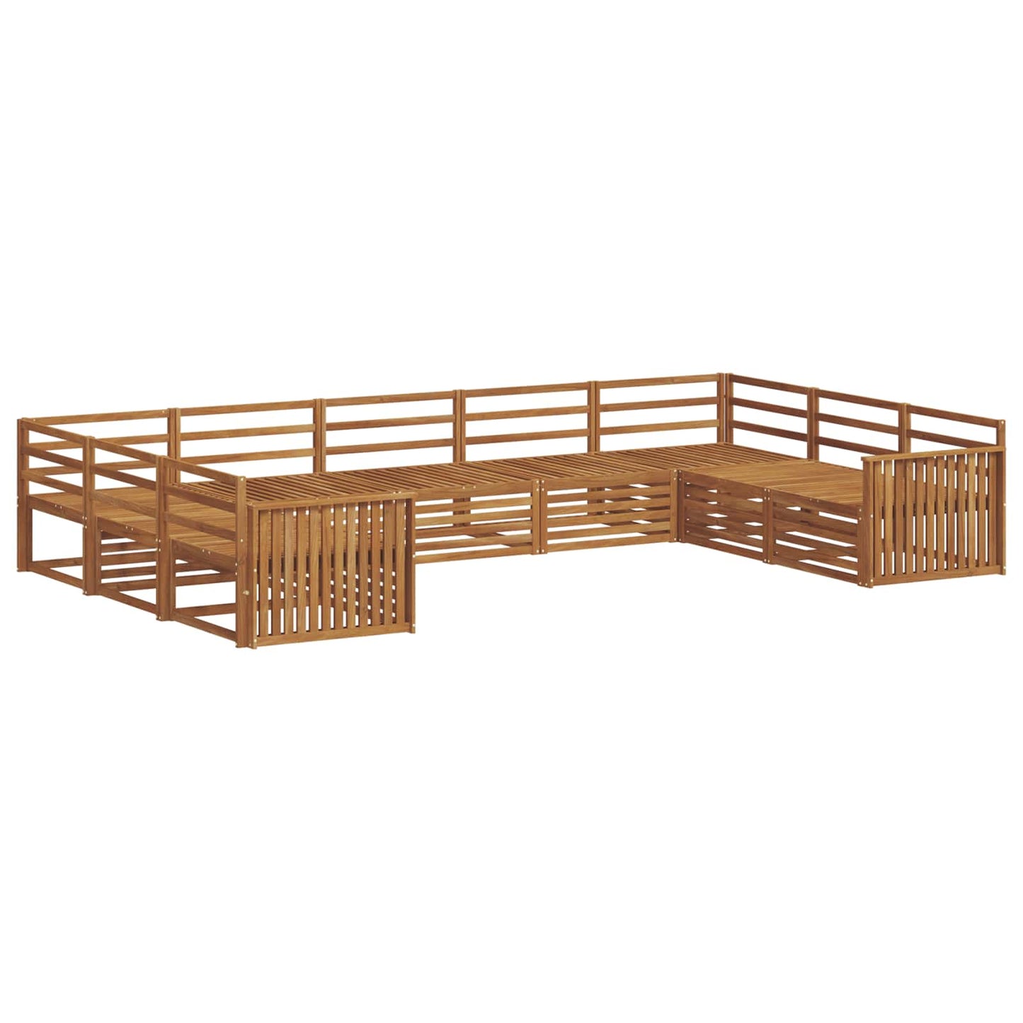 Utendørs sofa-sett 9 pcs Naturlig Solid akasietre
