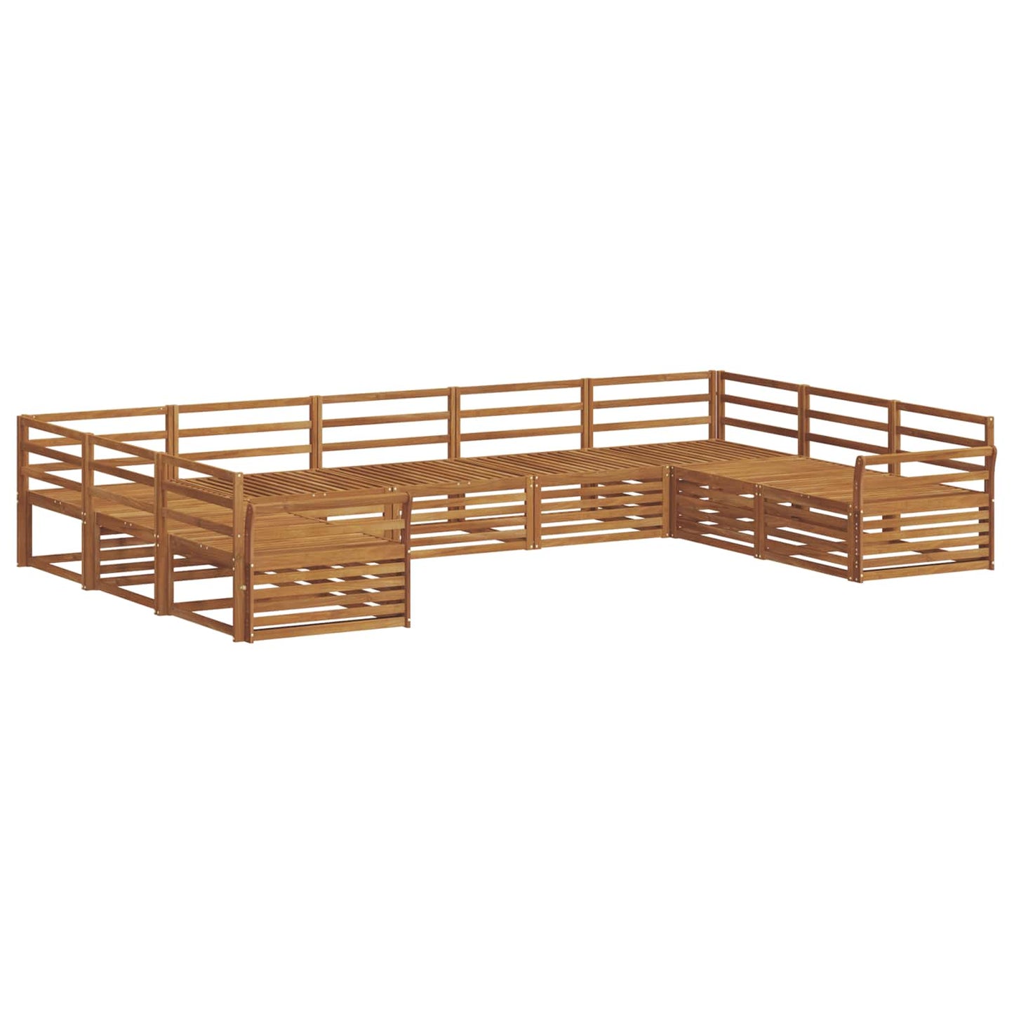 Utendørs sofa-sett 9 pcs Naturlig Solid akasietre