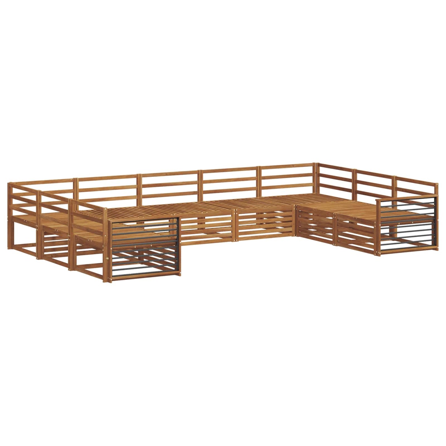 Sofasett 9 pcs Naturlig Solid akasietre