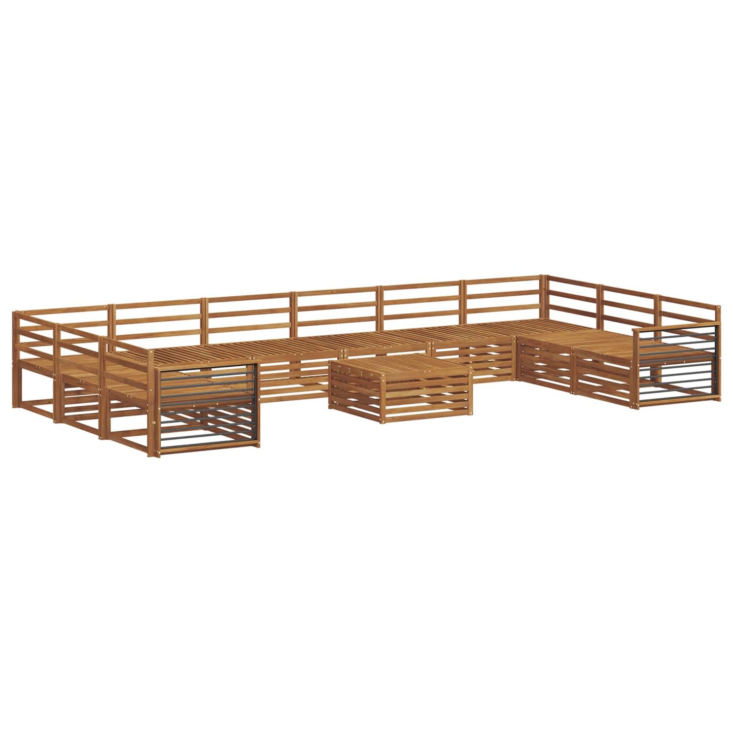 Sofasett 11 pcs Naturlig Solid akasietre