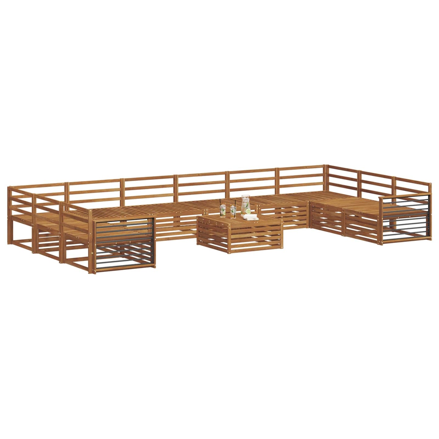 Sofasett 11 pcs Naturlig Solid akasietre