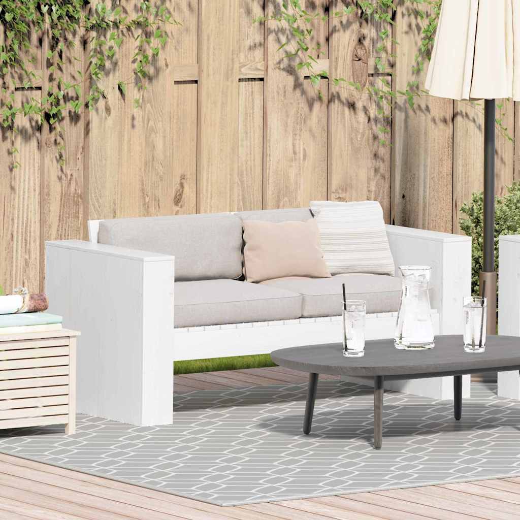 Hagemøbelsofa Hvit 134 x 60 x 62 cm Massiv furu