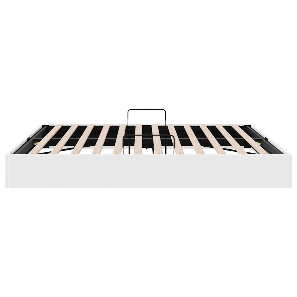 Seng med Oppbevaring med madrass Ren Hvit 183 x 213 cm Kunstlær