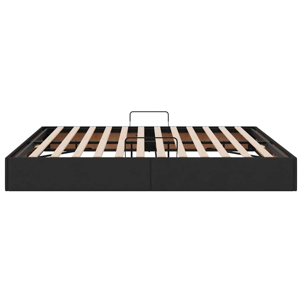 Seng med Oppbevaring med madrass Svart 180 x 200 cm stoff vidaXL