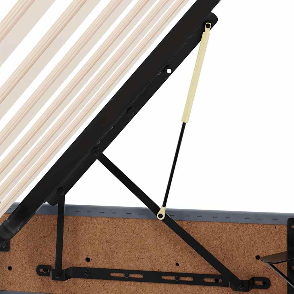 Seng med Oppbevaring med madrass Mørkegrå 135 x 190 cm Fløyel vidaXL