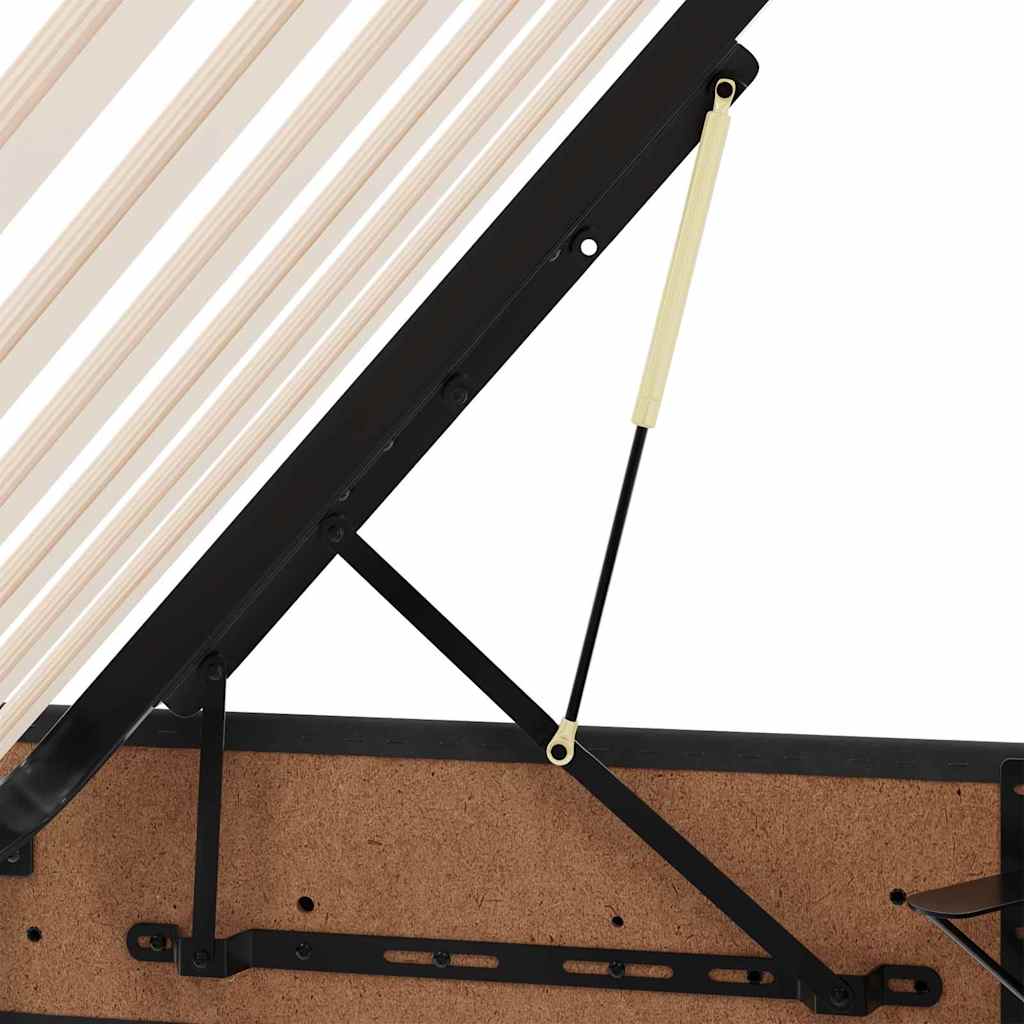 Seng med Oppbevaring med madrass Svart 180 x 200 cm Fløyel vidaXL
