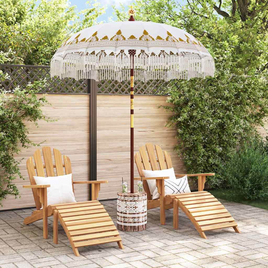 Balinesisk parasoll med base Krem 185 x 185 x 260 cm
