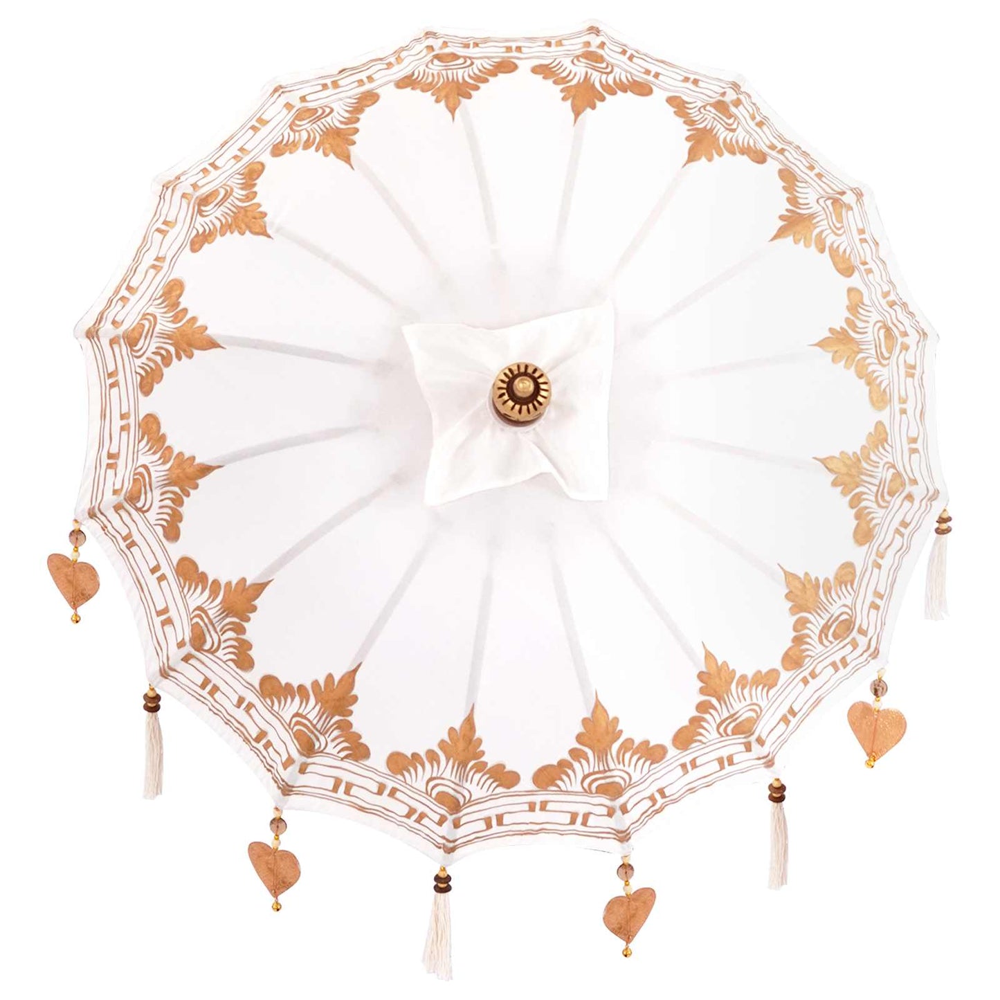 Balinesisk parasoll med base Krem 95 x 95 x 260 cm