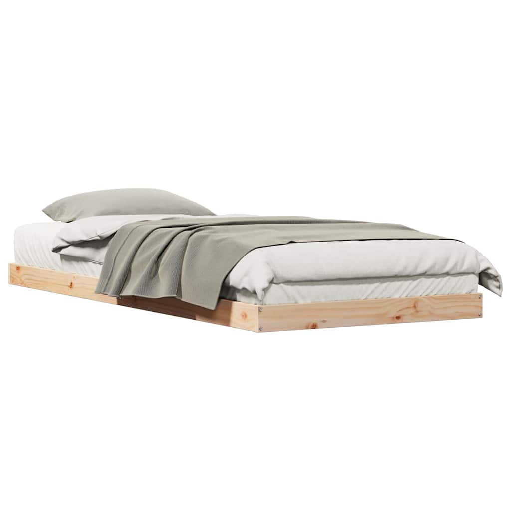Gulvbedramme Naturlig 213,5 x 104 x 9 cm Massiv furu